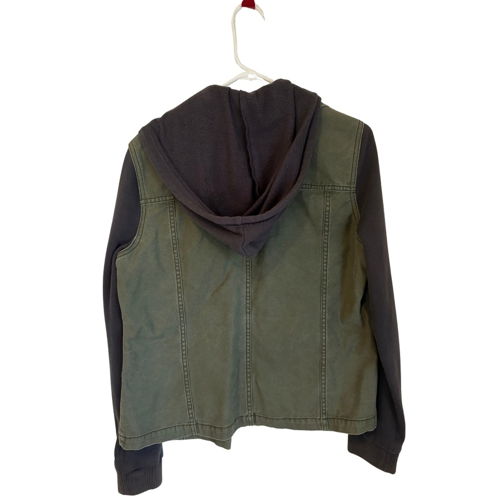 American Eagle Olive Green Utility Jacket Hoodie Women’s Size Large - Picture 6 of 12
